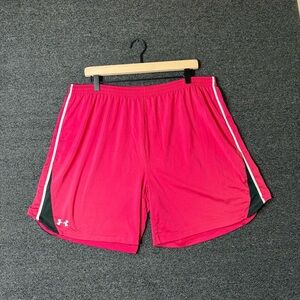 Under Armour Pink Athletic Shorts with Black & White Trim